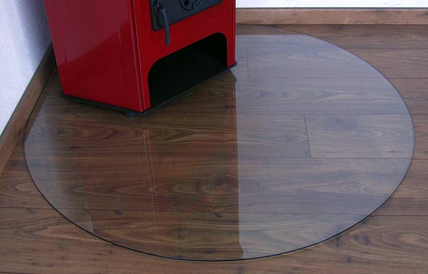 Eck-Kaminofen Glas Bodenplatte – Bild 2