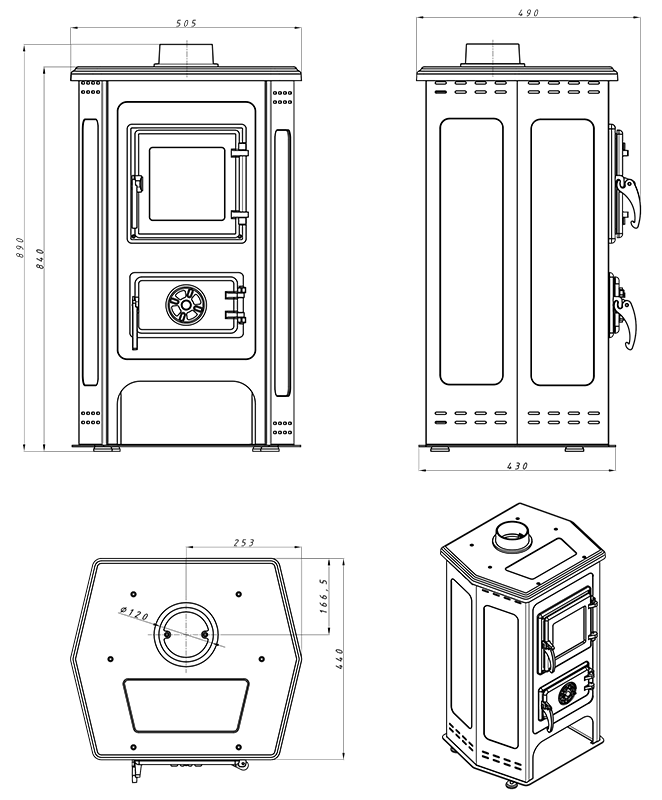 Kamin Ofen Bastian 6kW – Bild 2