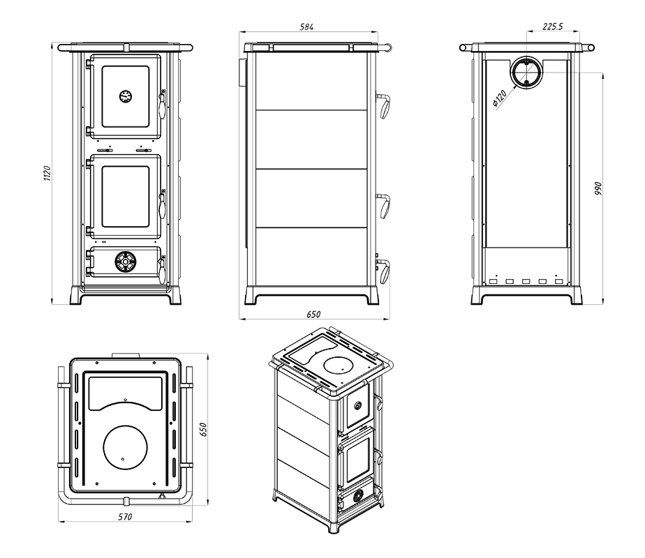 Kamin mit Backofen Johann 12kW – Bild 10